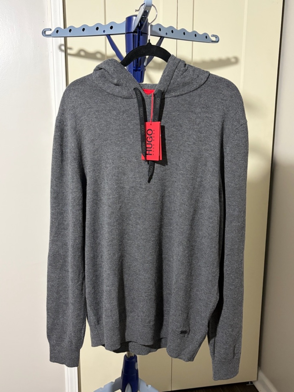Hugo Boss Gray Crewneck Hooded Knit Sweater with sweatpants